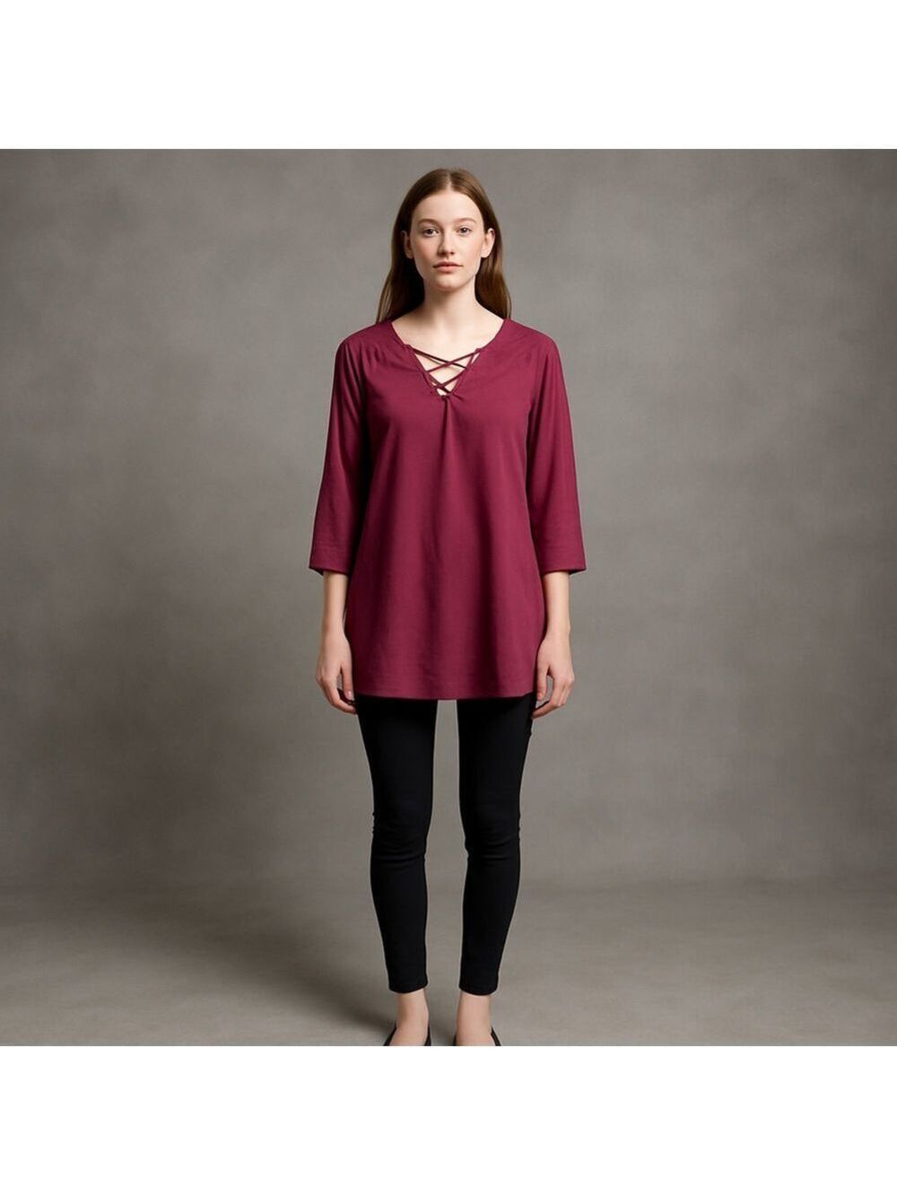Rue21 Tunic Hi Low Three Quarter Sleeve Large